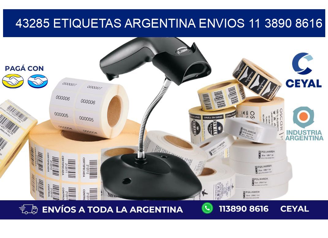43285 ETIQUETAS ARGENTINA ENVIOS 11 3890 8616
