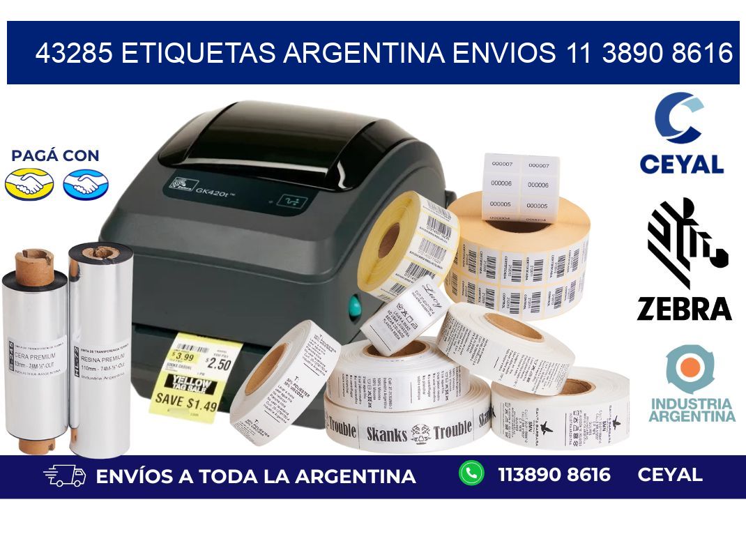43285 ETIQUETAS ARGENTINA ENVIOS 11 3890 8616