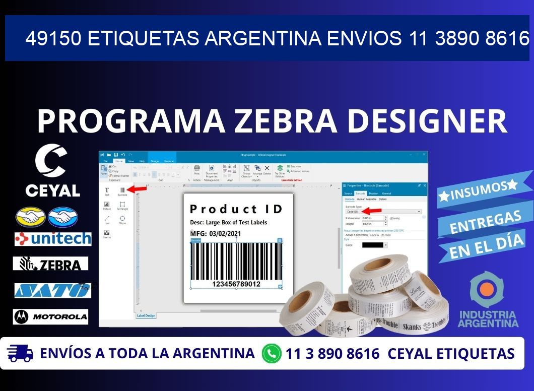 49150 ETIQUETAS ARGENTINA ENVIOS 11 3890 8616