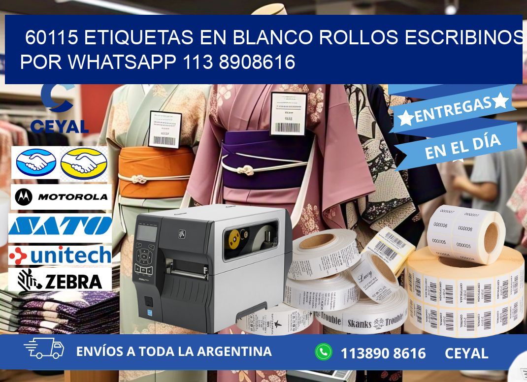 60115 ETIQUETAS EN BLANCO ROLLOS ESCRIBINOS POR WHATSAPP 113 8908616