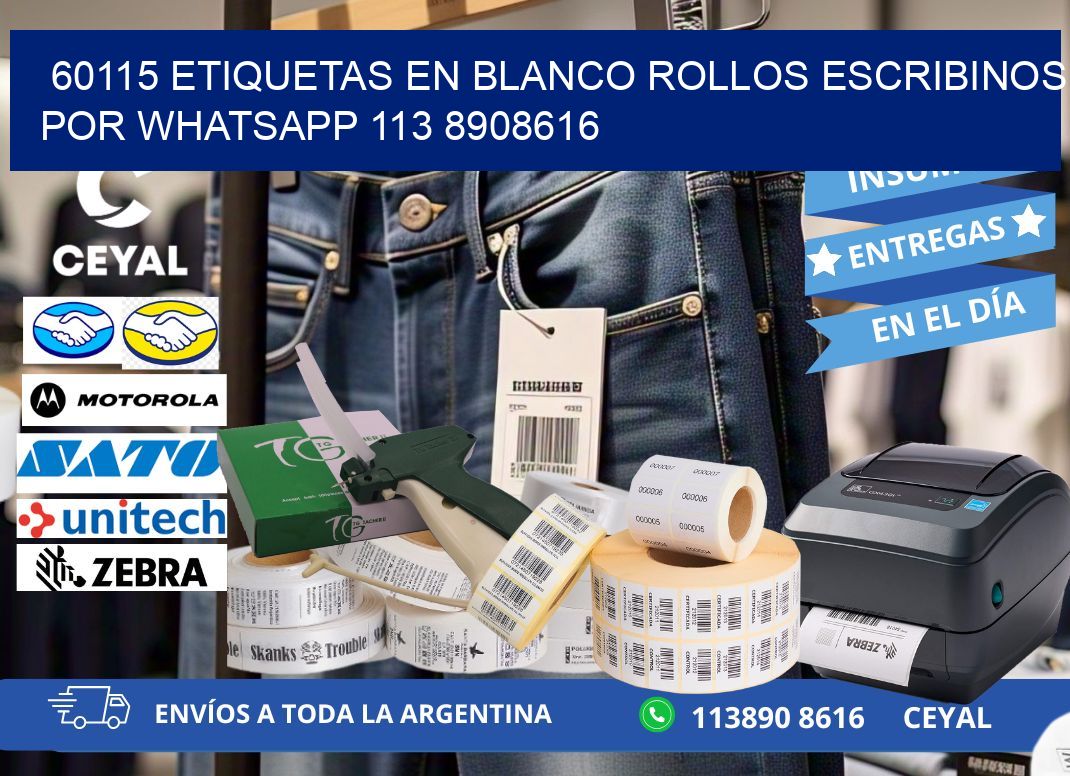 60115 ETIQUETAS EN BLANCO ROLLOS ESCRIBINOS POR WHATSAPP 113 8908616
