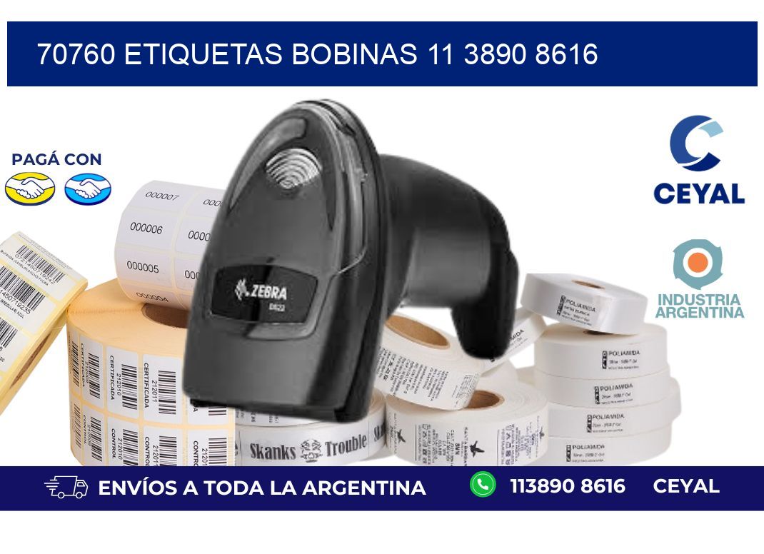 70760 ETIQUETAS BOBINAS 11 3890 8616