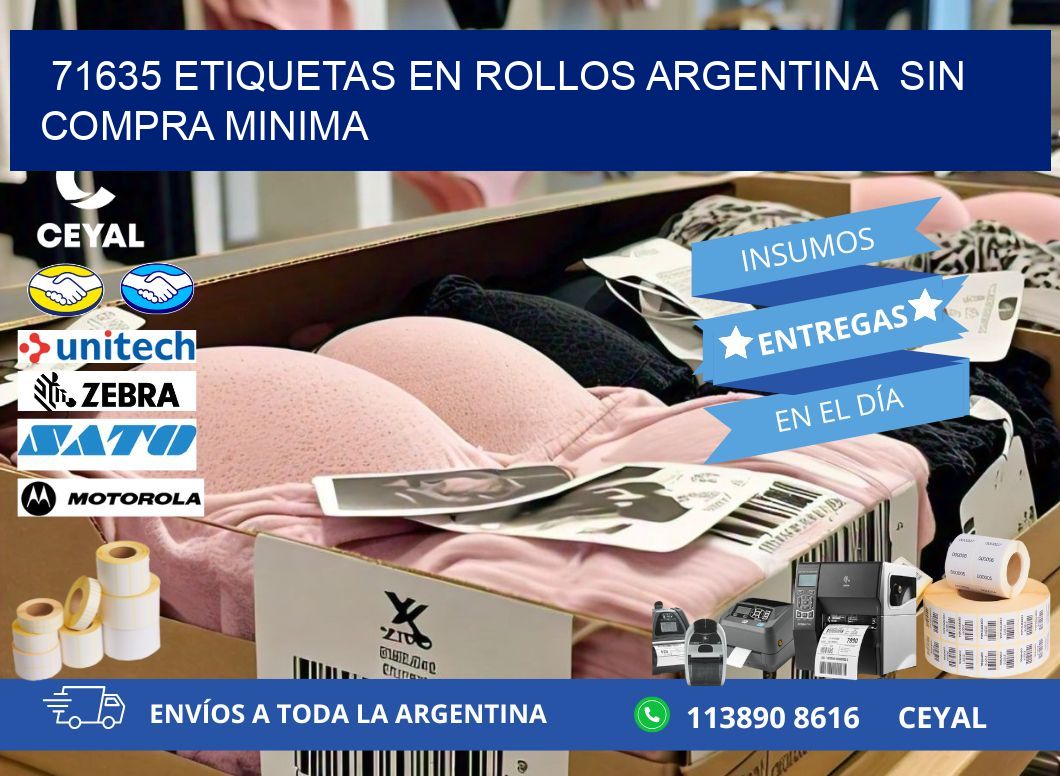 71635 ETIQUETAS EN ROLLOS ARGENTINA SIN COMPRA MINIMA