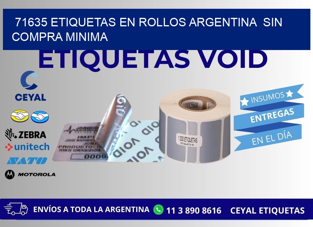 71635 ETIQUETAS EN ROLLOS ARGENTINA SIN COMPRA MINIMA