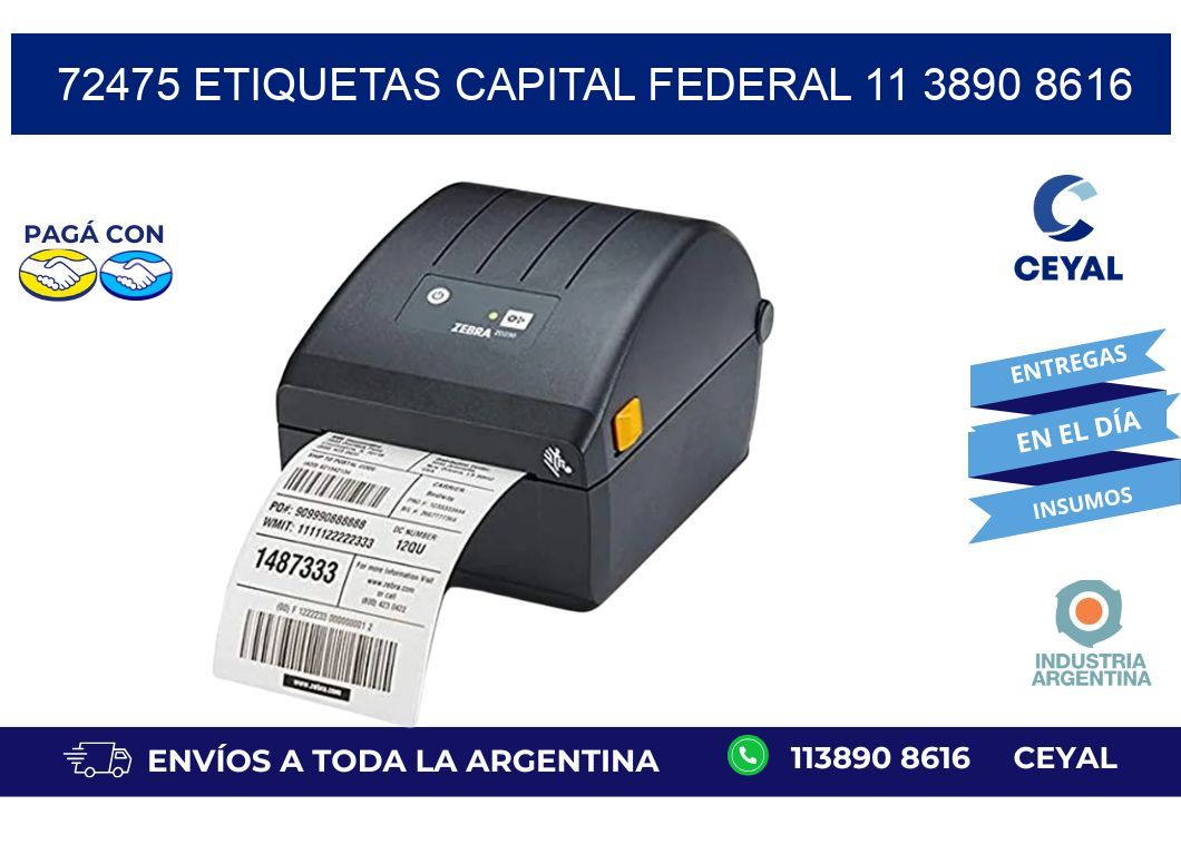 72475 ETIQUETAS CAPITAL FEDERAL 11 3890 8616