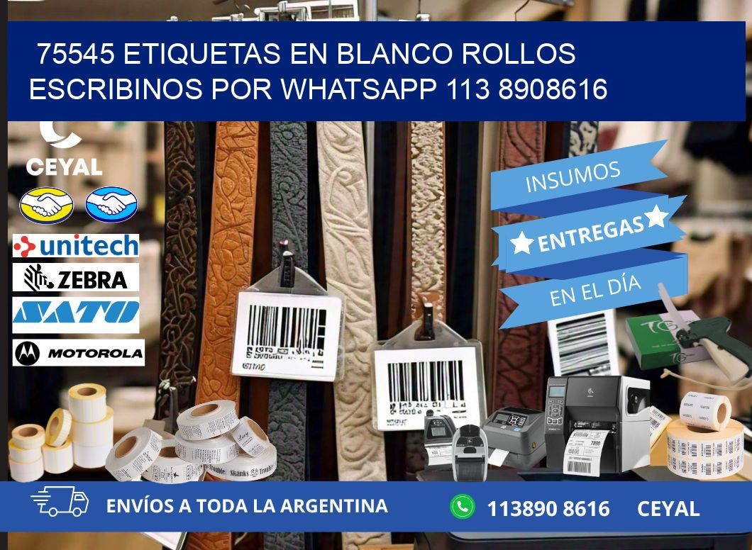 75545 ETIQUETAS EN BLANCO ROLLOS ESCRIBINOS POR WHATSAPP 113 8908616
