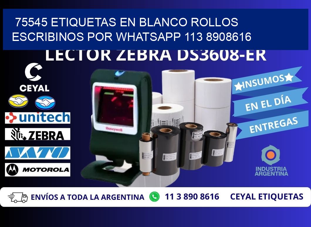 75545 ETIQUETAS EN BLANCO ROLLOS ESCRIBINOS POR WHATSAPP 113 8908616