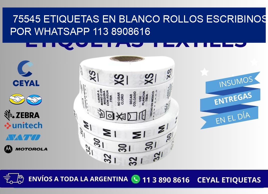 75545 ETIQUETAS EN BLANCO ROLLOS ESCRIBINOS POR WHATSAPP 113 8908616