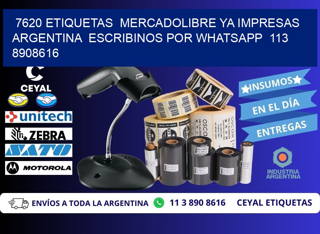 7620 ETIQUETAS  MERCADOLIBRE YA IMPRESAS ARGENTINA  ESCRIBINOS POR WHATSAPP  113 8908616