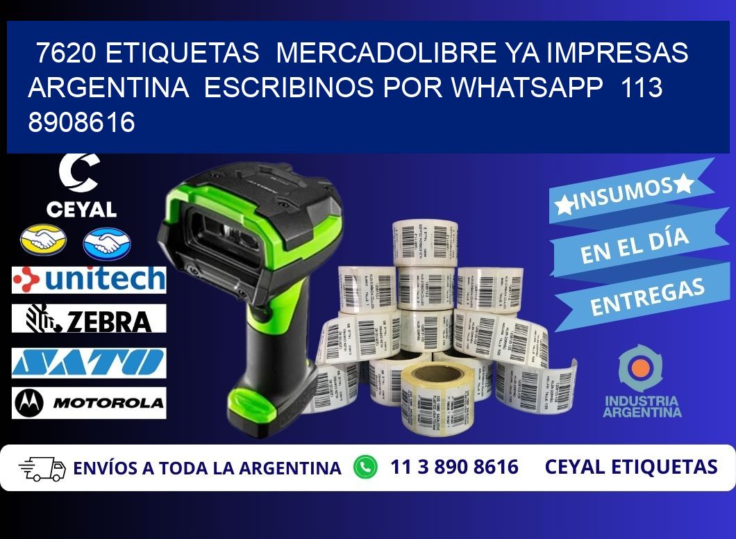 7620 ETIQUETAS  MERCADOLIBRE YA IMPRESAS ARGENTINA  ESCRIBINOS POR WHATSAPP  113 8908616