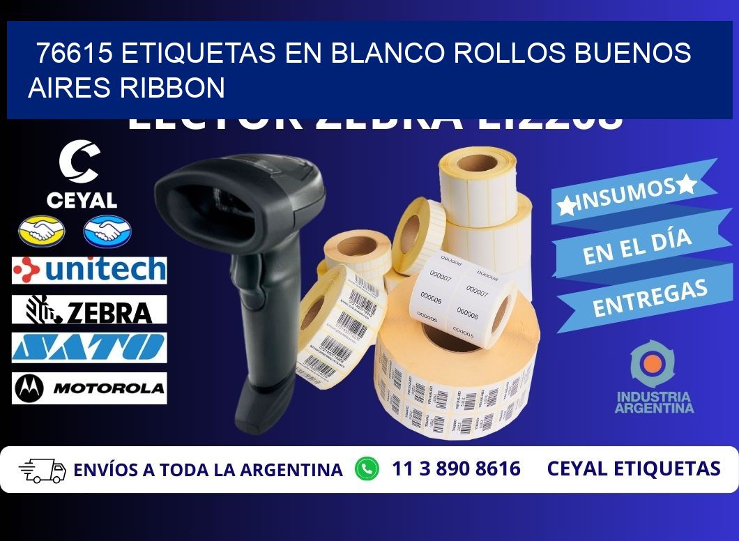 76615 ETIQUETAS EN BLANCO ROLLOS BUENOS AIRES RIBBON