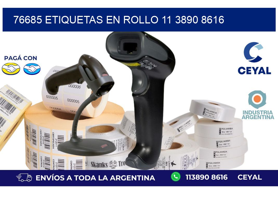 76685 ETIQUETAS EN ROLLO 11 3890 8616