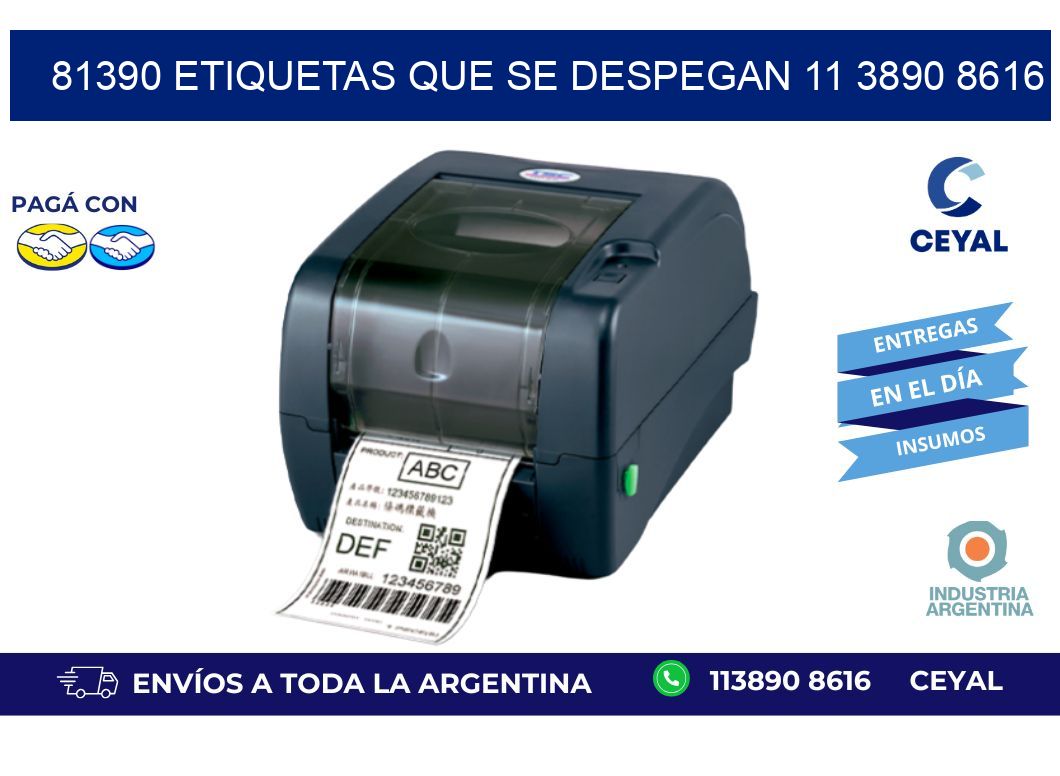 81390 ETIQUETAS QUE SE DESPEGAN 11 3890 8616