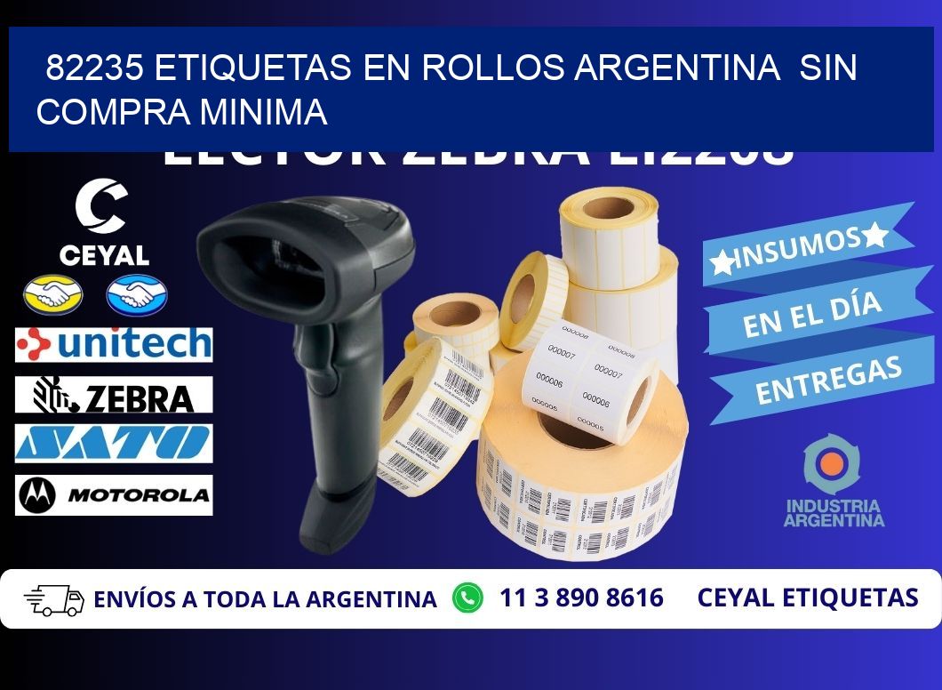 82235 ETIQUETAS EN ROLLOS ARGENTINA SIN COMPRA MINIMA