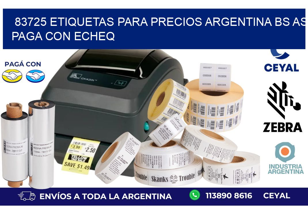 83725 ETIQUETAS PARA PRECIOS ARGENTINA BS AS PAGA CON ECHEQ