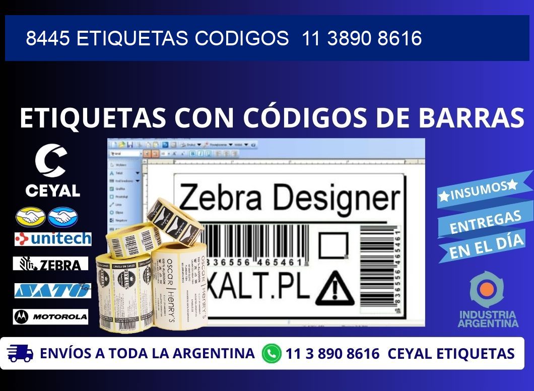 8445 ETIQUETAS CODIGOS 11 3890 8616