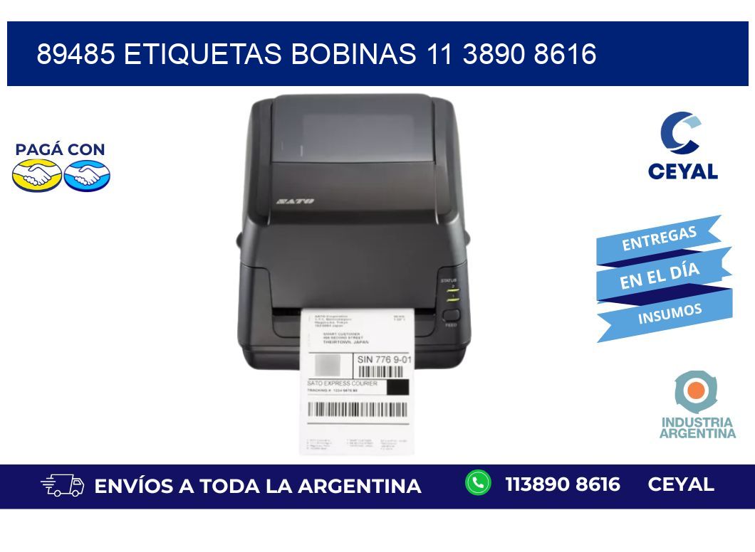 89485 ETIQUETAS BOBINAS 11 3890 8616