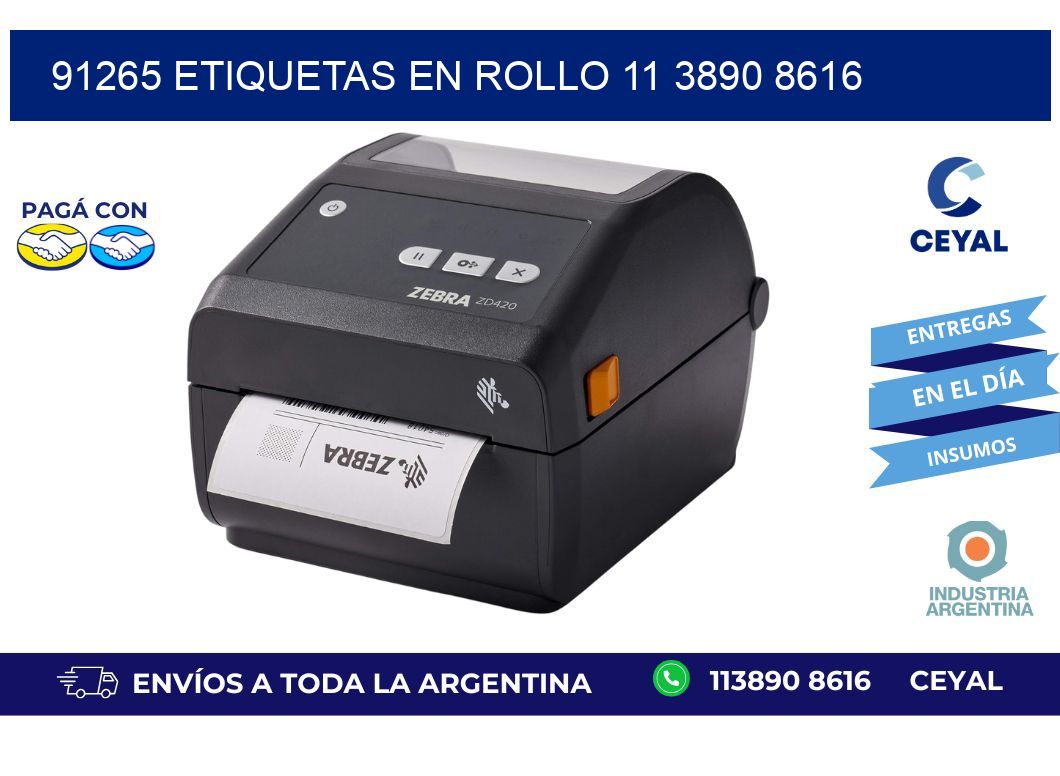 91265 ETIQUETAS EN ROLLO 11 3890 8616