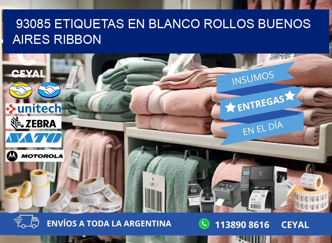 93085 ETIQUETAS EN BLANCO ROLLOS BUENOS AIRES RIBBON