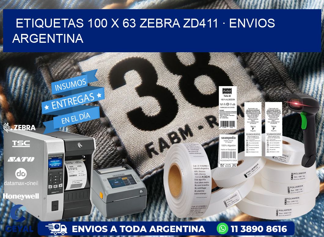 ETIQUETAS 100 x 63 ZEBRA ZD411 · ENVIOS ARGENTINA