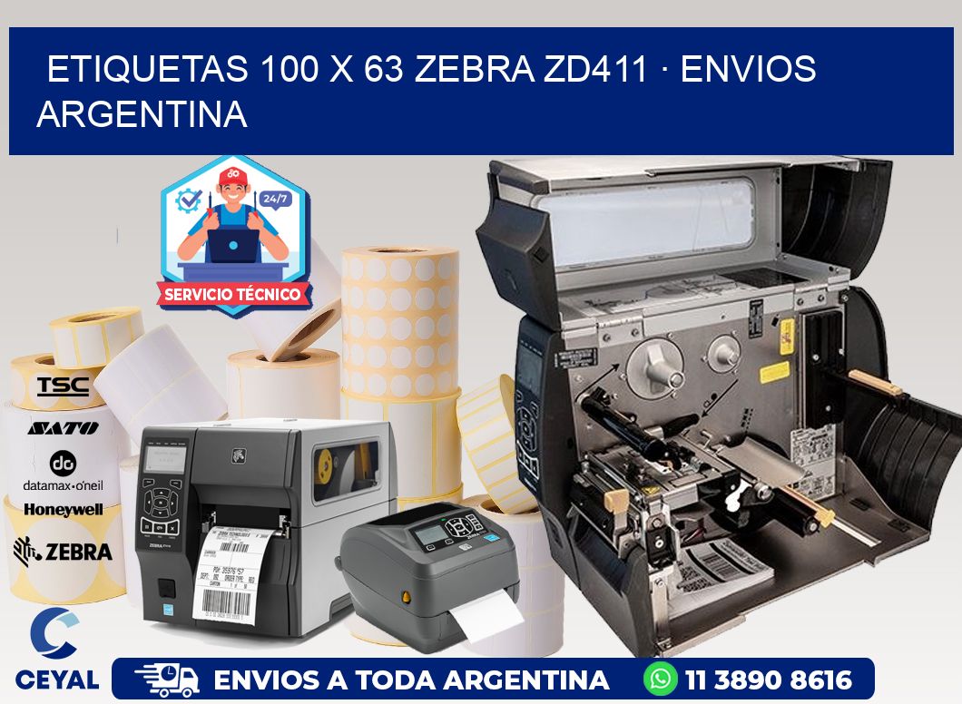 ETIQUETAS 100 x 63 ZEBRA ZD411 · ENVIOS ARGENTINA