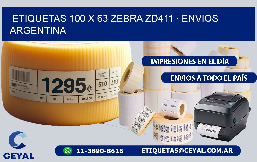 ETIQUETAS 100 x 63 ZEBRA ZD411 · ENVIOS ARGENTINA