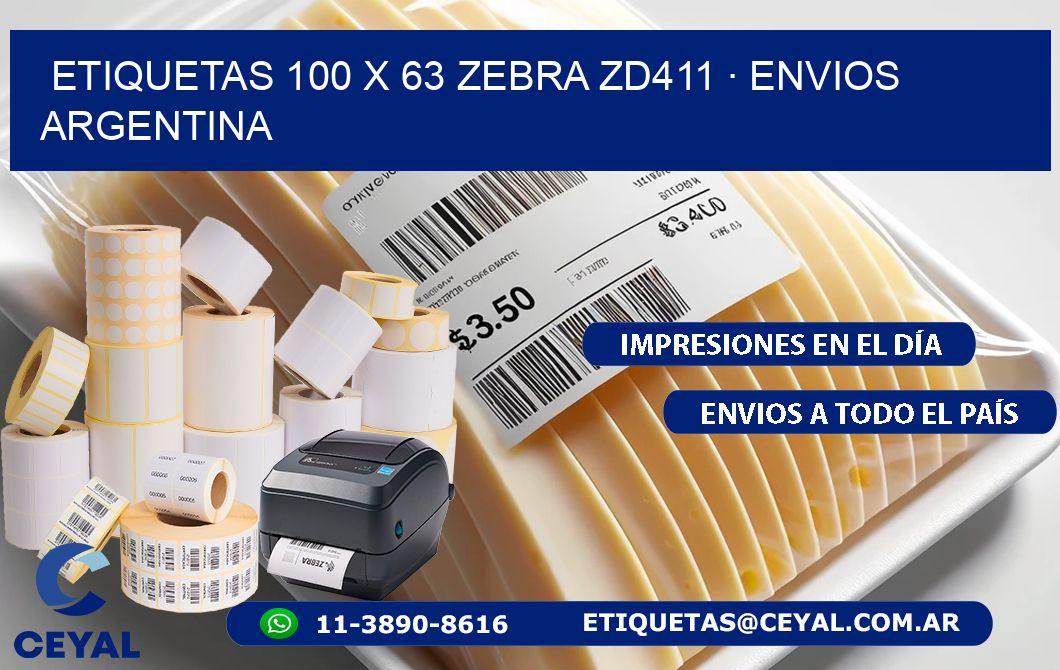 ETIQUETAS 100 x 63 ZEBRA ZD411 · ENVIOS ARGENTINA