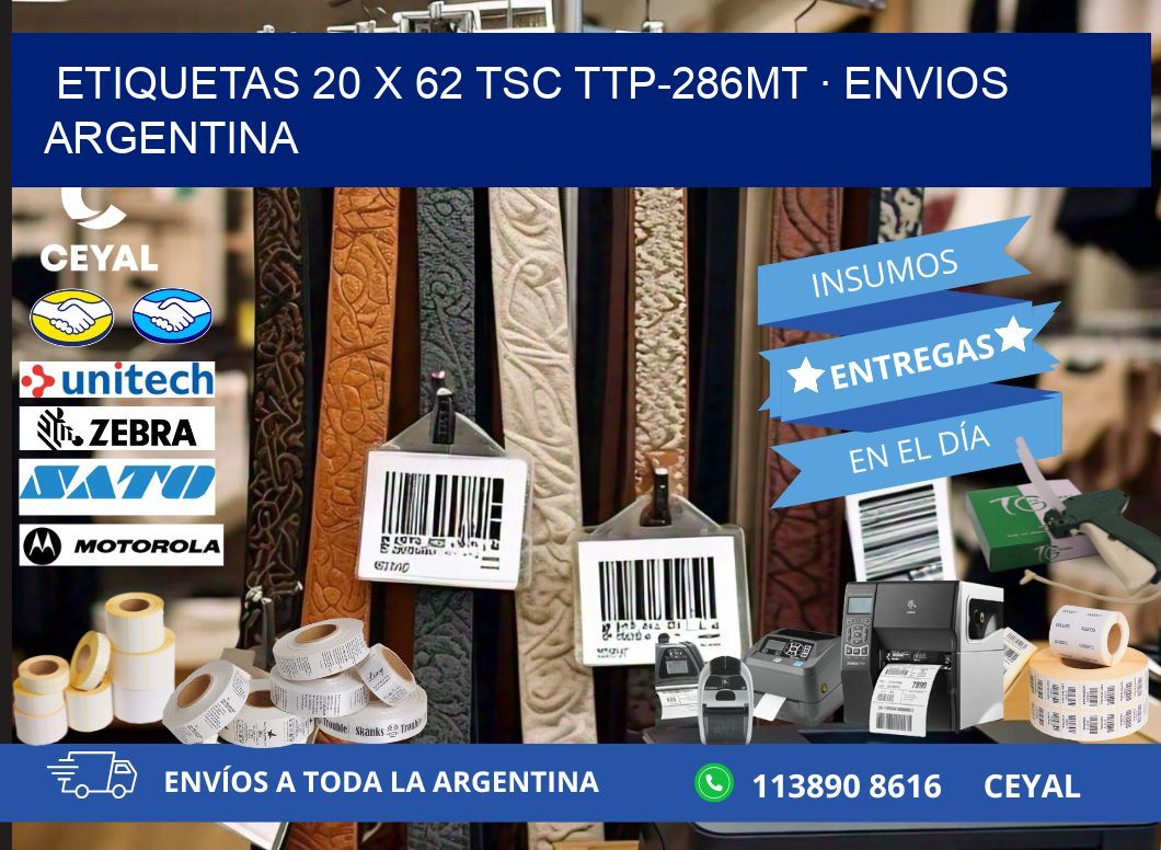 ETIQUETAS 20 x 62 TSC TTP-286MT · ENVIOS ARGENTINA