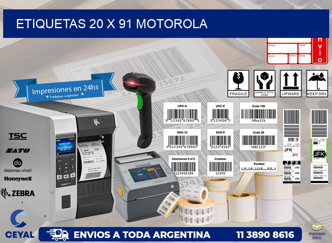 ETIQUETAS 20 x 91 MOTOROLA