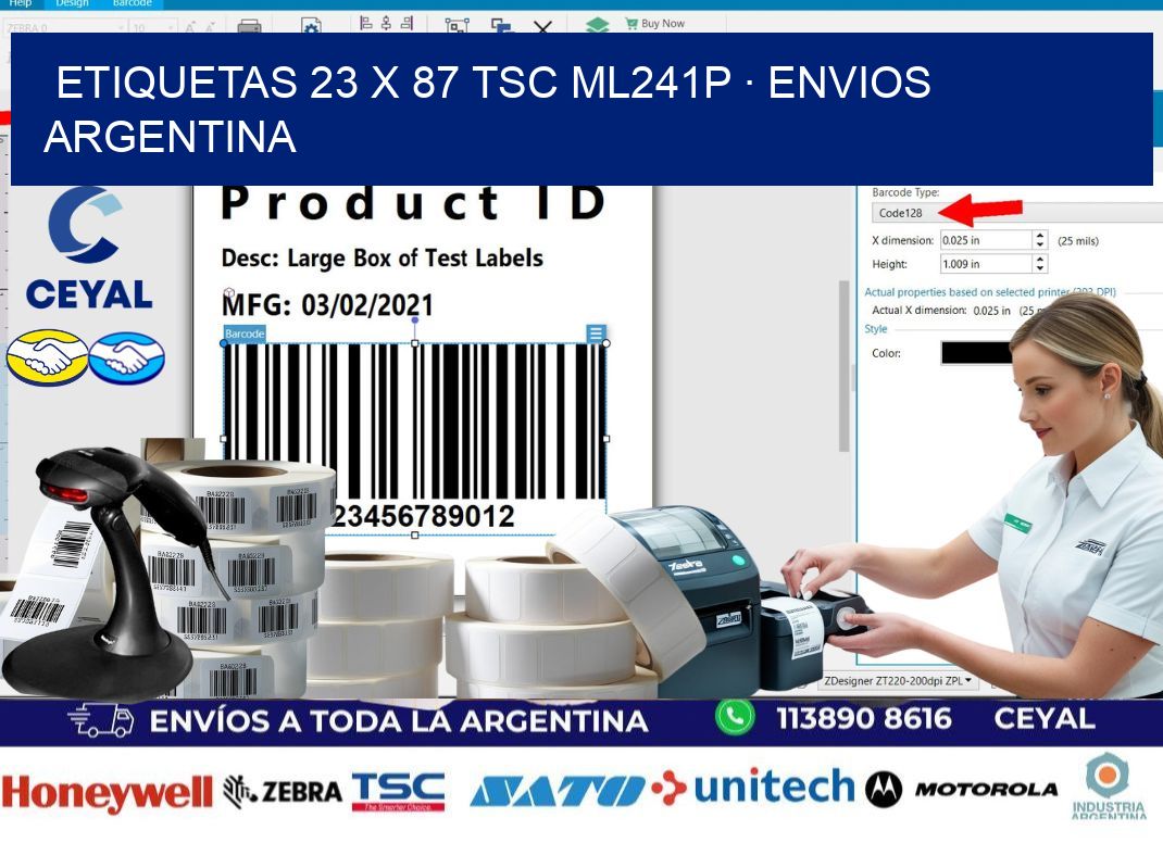 ETIQUETAS 23 x 87 TSC ML241P · ENVIOS ARGENTINA