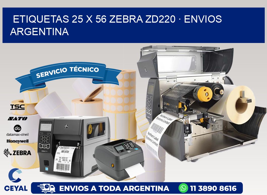 ETIQUETAS 25 x 56 ZEBRA ZD220 · ENVIOS ARGENTINA