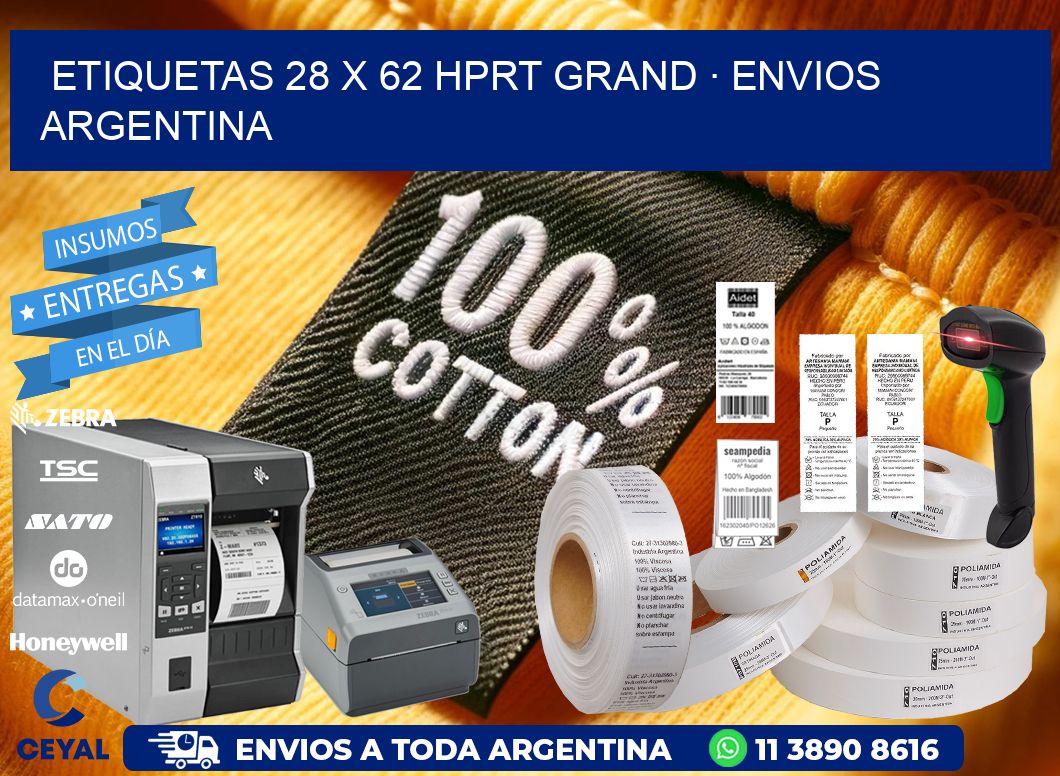 ETIQUETAS 28 x 62 HPRT GRAND · ENVIOS ARGENTINA