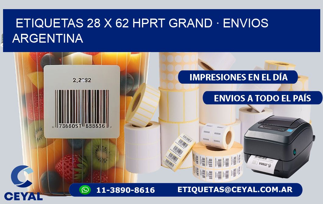 ETIQUETAS 28 x 62 HPRT GRAND · ENVIOS ARGENTINA
