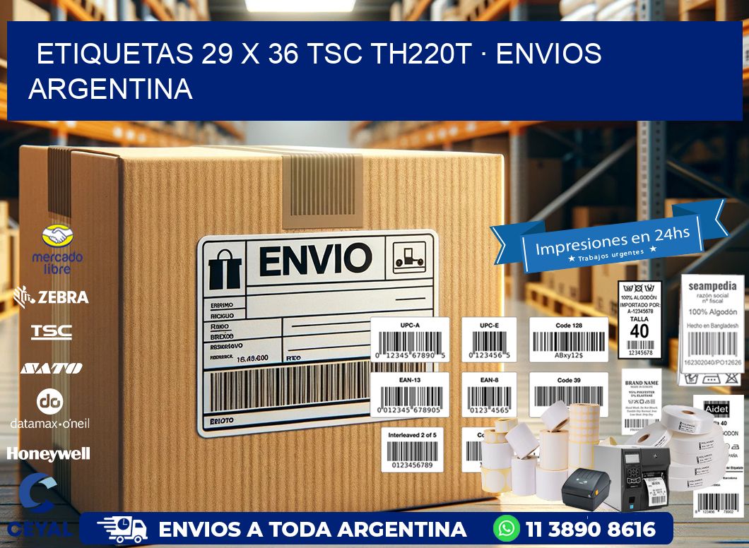 ETIQUETAS 29 x 36 TSC TH220T · ENVIOS ARGENTINA