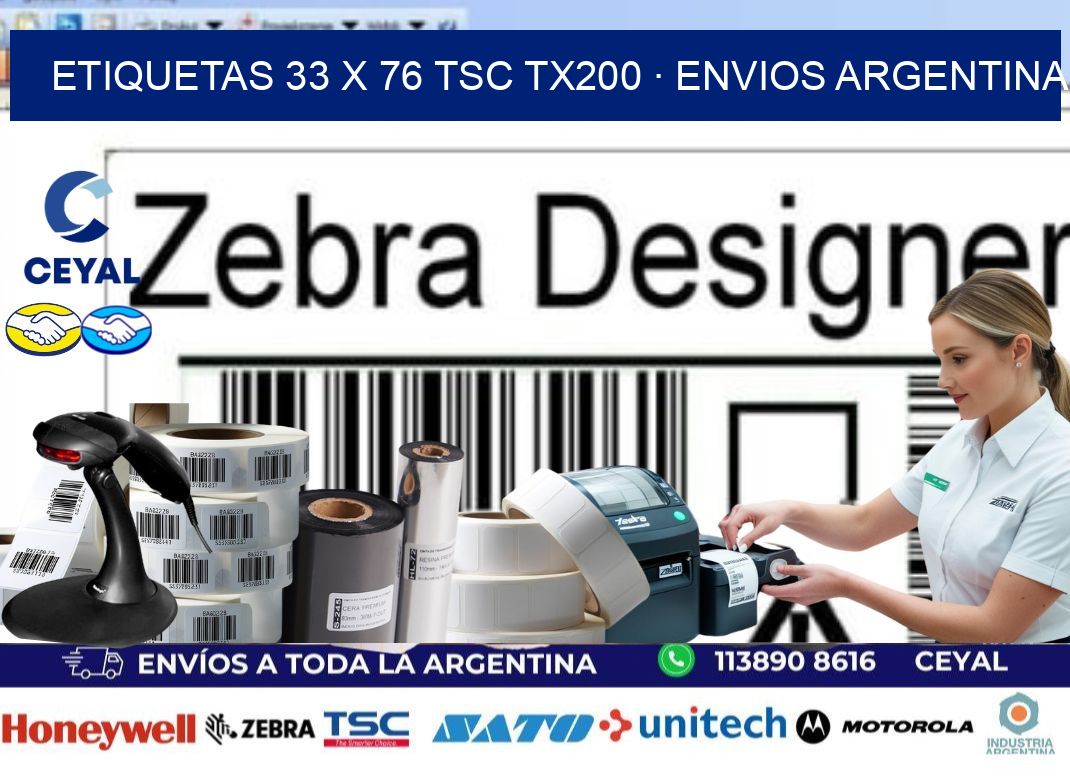 ETIQUETAS 33 x 76 TSC TX200 · ENVIOS ARGENTINA