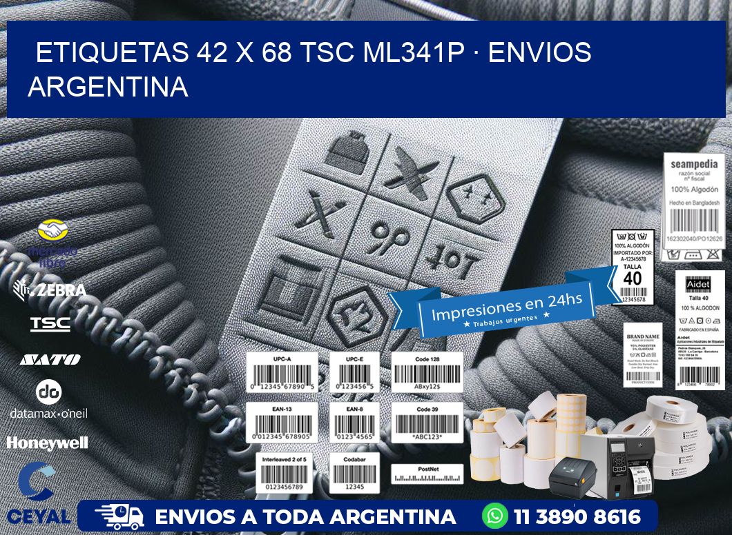 ETIQUETAS 42 x 68 TSC ML341P · ENVIOS ARGENTINA