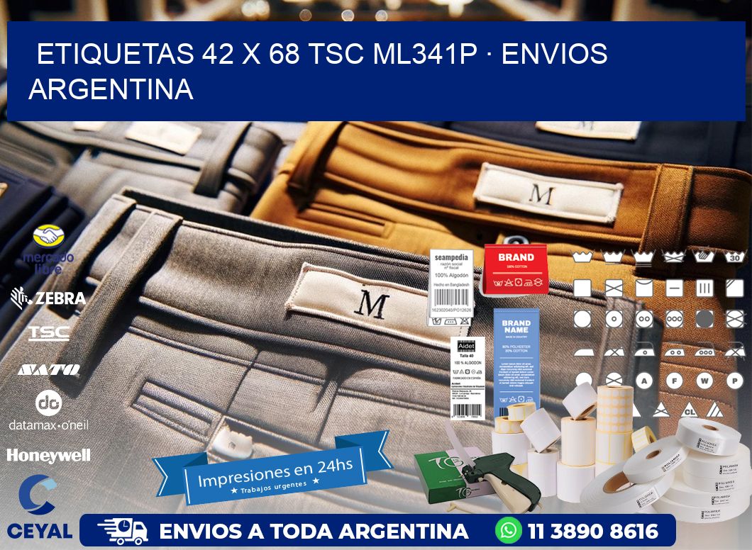 ETIQUETAS 42 x 68 TSC ML341P · ENVIOS ARGENTINA