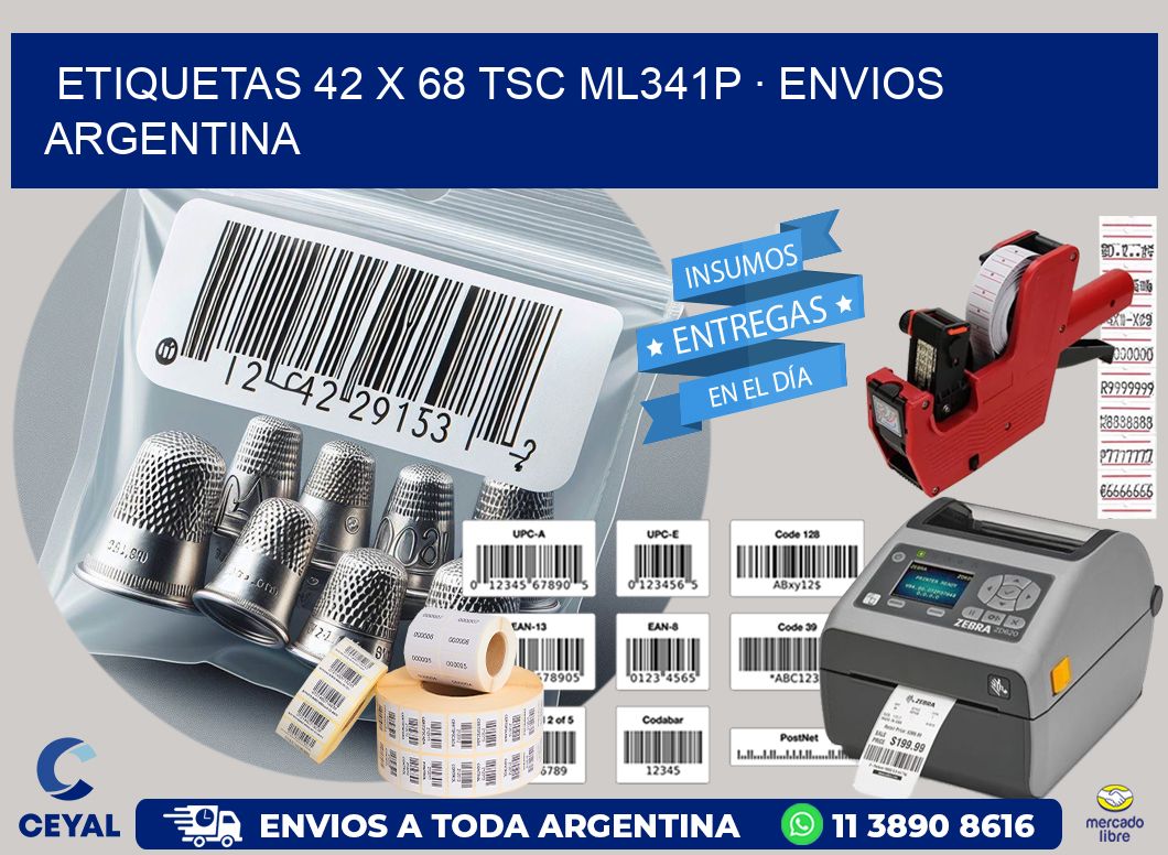 ETIQUETAS 42 x 68 TSC ML341P · ENVIOS ARGENTINA