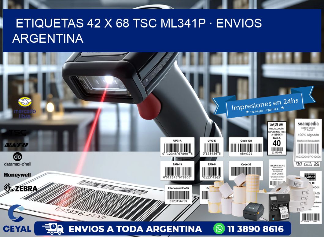 ETIQUETAS 42 x 68 TSC ML341P · ENVIOS ARGENTINA