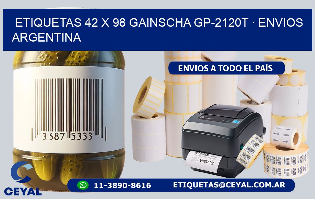 ETIQUETAS 42 x 98 GAINSCHA GP-2120T · ENVIOS ARGENTINA