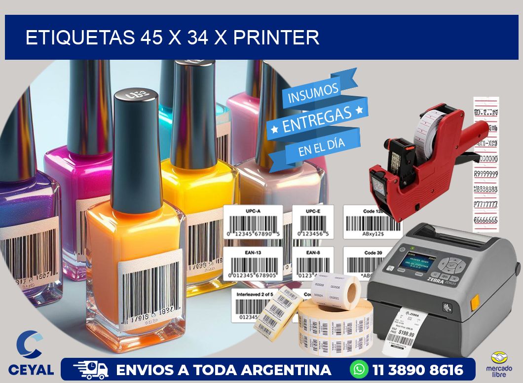 ETIQUETAS 45 x 34 X PRINTER