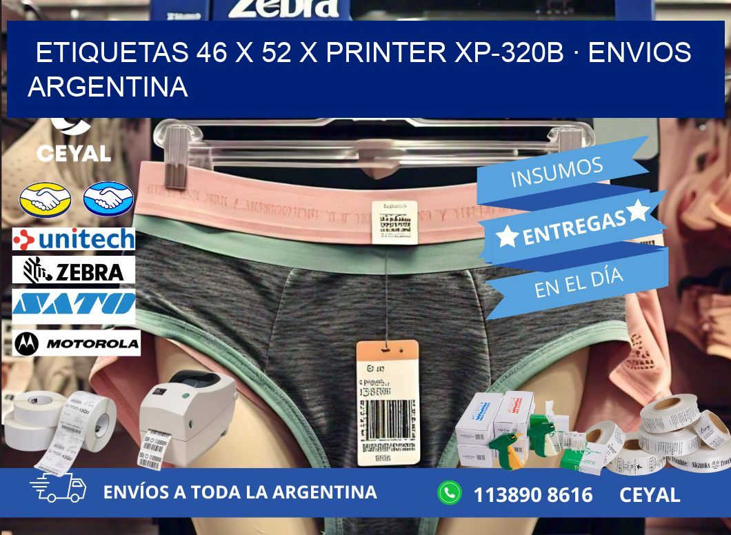ETIQUETAS 46 x 52 X PRINTER XP-320B · ENVIOS ARGENTINA