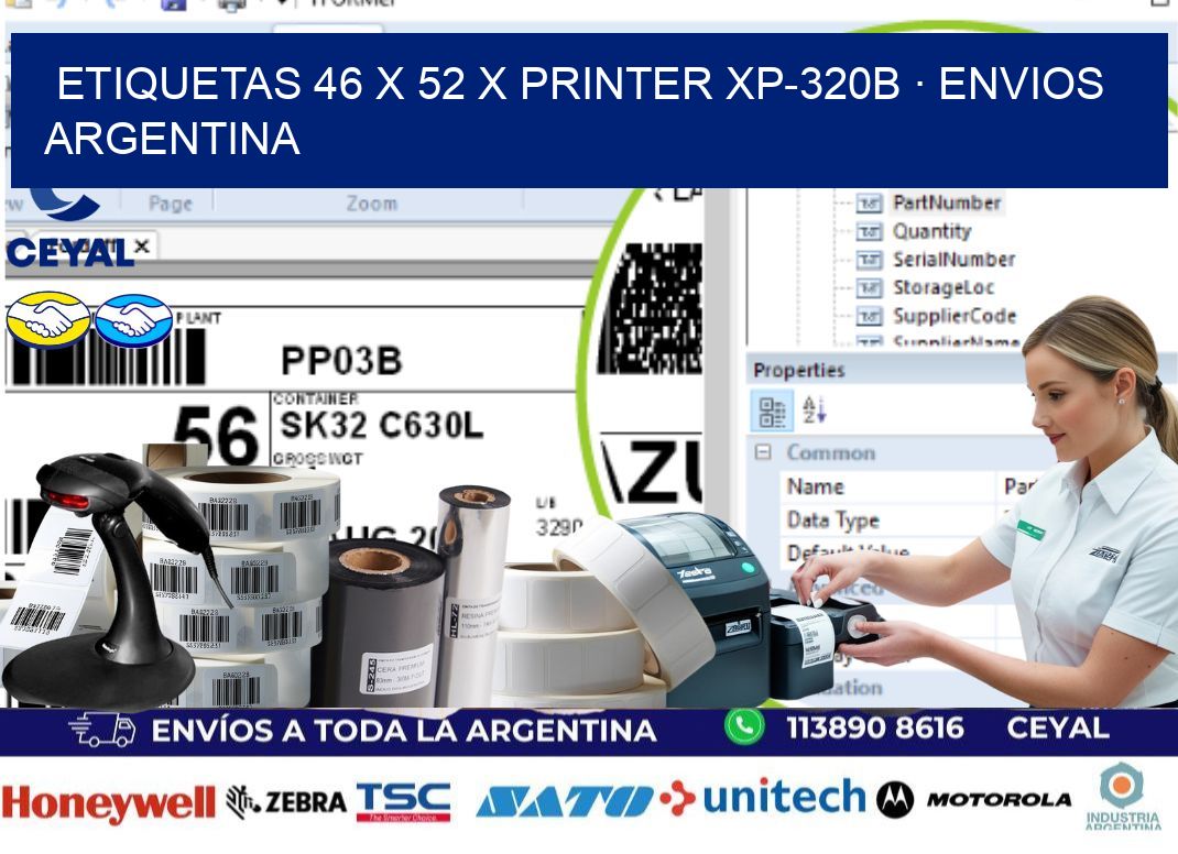 ETIQUETAS 46 x 52 X PRINTER XP-320B · ENVIOS ARGENTINA