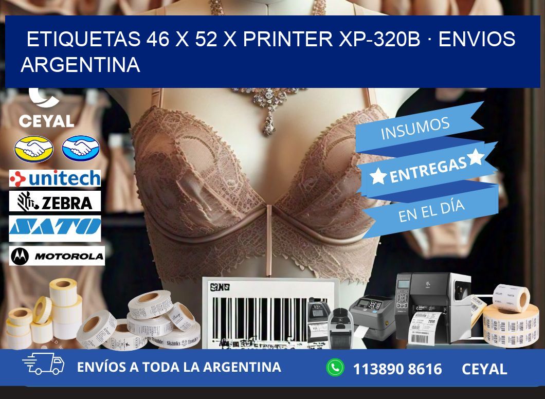 ETIQUETAS 46 x 52 X PRINTER XP-320B · ENVIOS ARGENTINA