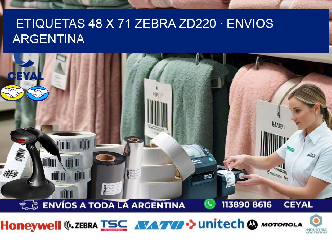 ETIQUETAS 48 x 71 ZEBRA ZD220 · ENVIOS ARGENTINA