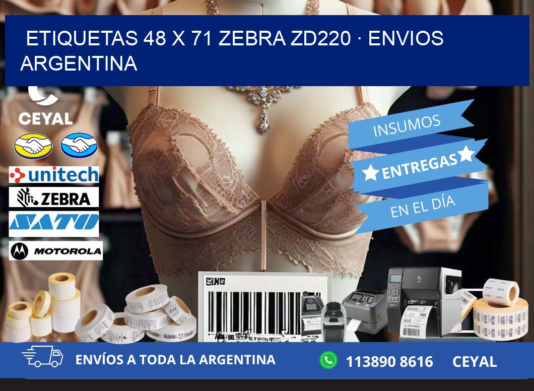 ETIQUETAS 48 x 71 ZEBRA ZD220 · ENVIOS ARGENTINA