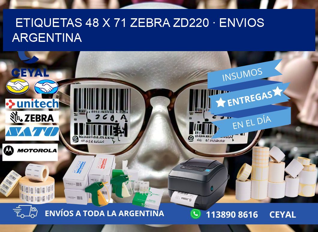 ETIQUETAS 48 x 71 ZEBRA ZD220 · ENVIOS ARGENTINA