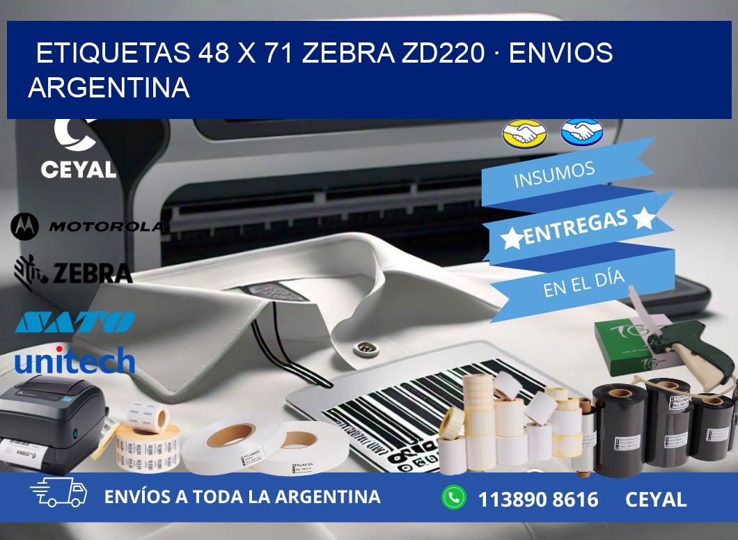 ETIQUETAS 48 x 71 ZEBRA ZD220 · ENVIOS ARGENTINA