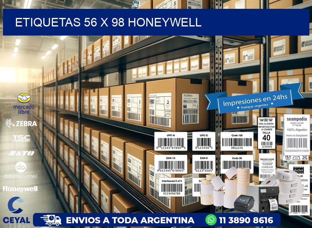 ETIQUETAS 56 x 98 HONEYWELL