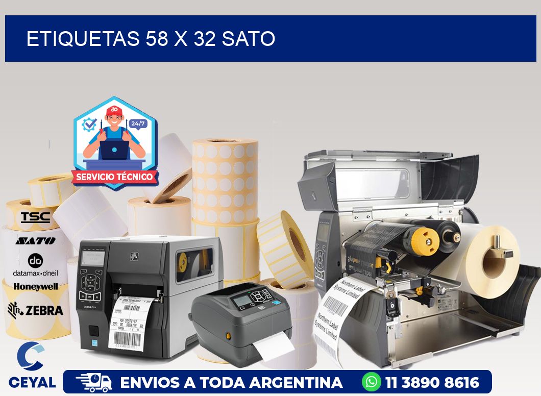 ETIQUETAS 58 x 32 SATO